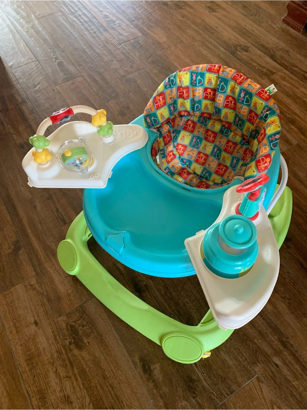 Disney Baby Walker in Teal, Green, Red and Yellow - Winnie the Pooh